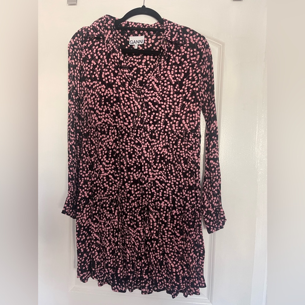 Ganni Floral Crepe Dress